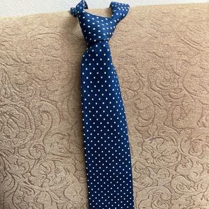 Paul Fredrick blue & white Polka dot tie